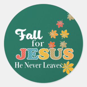 Fall für Jesus Er Verlasse nie Christlichen Polka  Runder Aufkleber