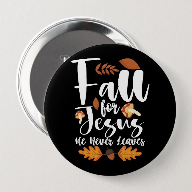 Fall für Jesus, er verlässt das Erntedankfest Chri Button (Vorne & Hinten)