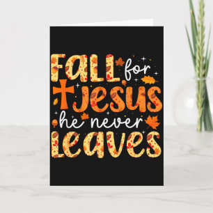Fall für Jesus, er verlässt dich nie Retro Herbst Karte
