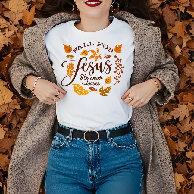Fall für Jesus, er Verlasst nie, Erntedank Shirt (Von Creator hochgeladen)