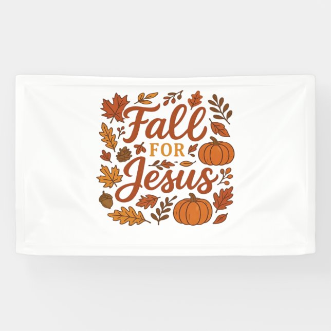 Fall für Jesus Herbst Pumpkin Christliche Glaubens Banner (Horizontal)