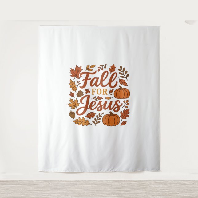Fall für Jesus Herbst Pumpkin Christliche Glaubens Wandteppich (Vorderseite)