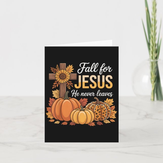 Fall für Jesus, Verlasse er nie Christlichen Thank Karte (Vorderseite)