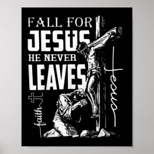 Fall für Jesus, Verlasse er nie Christlichen Thank Poster