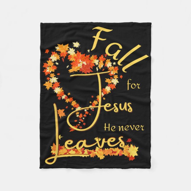 Fall für Jesus, Verlasse er nie dankbar gesegnet E Fleecedecke (Vorderseite)