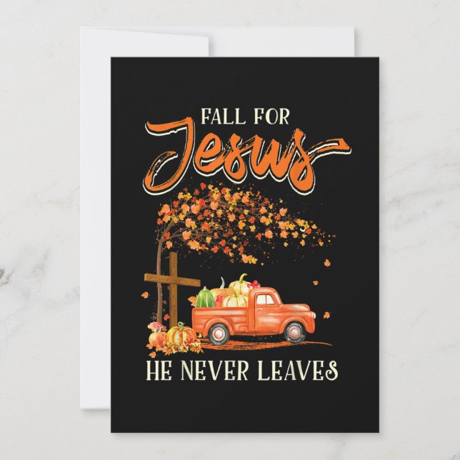 Fall für Jesus, Verlasse er nie glückliches Hallow Einladung (Vorderseite)