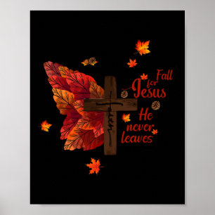 Fall für Jesus, Verlasse er nie Herbst Christliche Poster