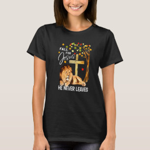 Fall für Jesus, Verlasse er nie Löwe Jesus Cross C T-Shirt