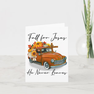 Fall für Jesus Verlasse er nie Pumpkin Truck Autum Karte
