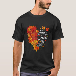 Fall für Jesus, Verlasse er nie Vintagen Christlic T-Shirt