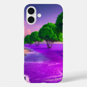 Fall für lila Ozeanszene iPhone 16 Plus Hülle