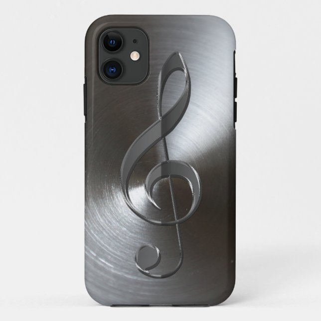 Fall für Musikfreund: Silver Treble Clef iPhone 5 Case-Mate iPhone Hülle (Rückseite)