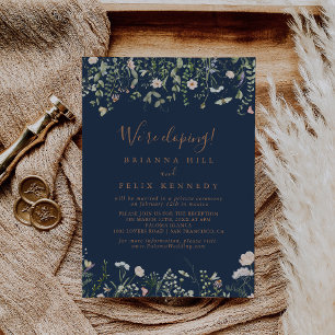 Fall Garden Wildblume Elopement Empfang Einladung