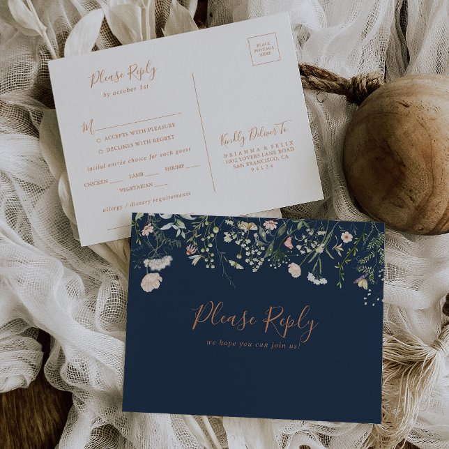 Fall Garden Wildblume Menü Auswahl UAWG Postkarte (Von Creator hochgeladen)