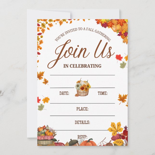 Fall Gathering Celebration Design Einladung (Vorderseite)