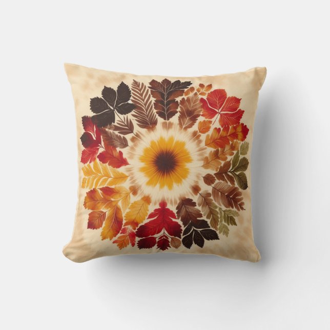 Fall / Gefärbte Krawatte / Blätter Kissen (Vorderseite)