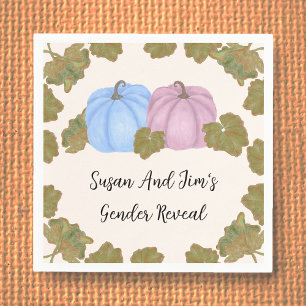 Fall Gender Reveal Little Pumpkin Theme Napkins Serviette