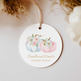 Fall Gender Reveal Pumpkin Baby Shower Geschenkanhänger