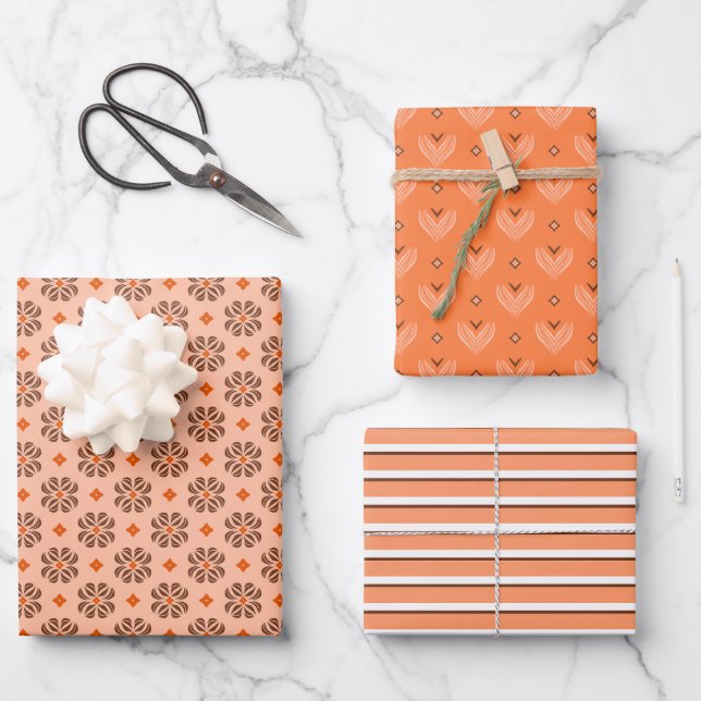 Fall Geometrisches Muster-Set für Wrapping Paper Geschenkpapier Set (Vorderseite)