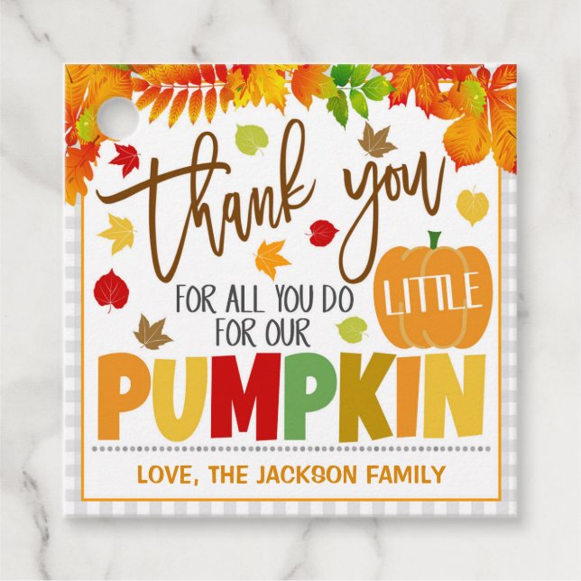 Fall-Geschenk-Tag Geschenkanhänger (Vorderseite)