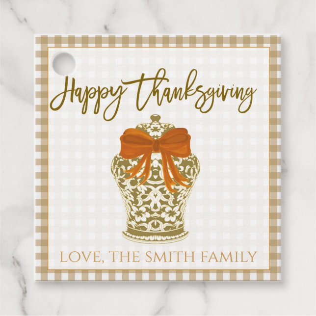 Fall Ginger Jar Gift Tags Geschenkanhänger (Vorderseite)