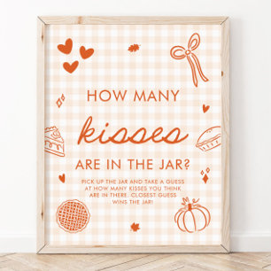 Fall-Gingham-Cutie-Pie-Ratspiel: Wie viele Küsse? Poster
