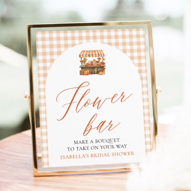 Fall Gingham Fresh Off The Market Blume Bar Poster (Fall Gingham Fresh Off The Market Flower Bar)