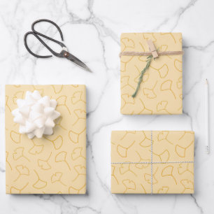 Fall Ginkgo Abstraktes Muster Geschenkpapier Set