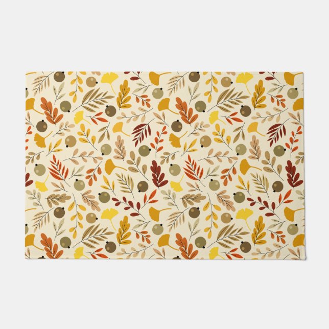 Fall Ginkgo Blätter und Olivenmuster Fußmatte (Vorderseite)