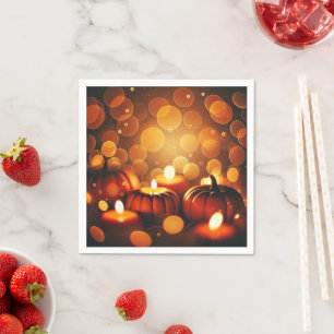 Fall Glows Pumpkins Bokeh Effekt Dekoupage Papier Serviette