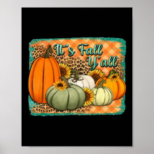 Fall glücklich Fall Y'all Leopard Pumpkin Herbst s Poster