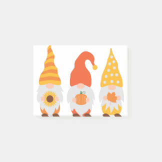 Fall Gnome. Herbstschwinze im niedlichen Cartoon. Post-it Klebezettel