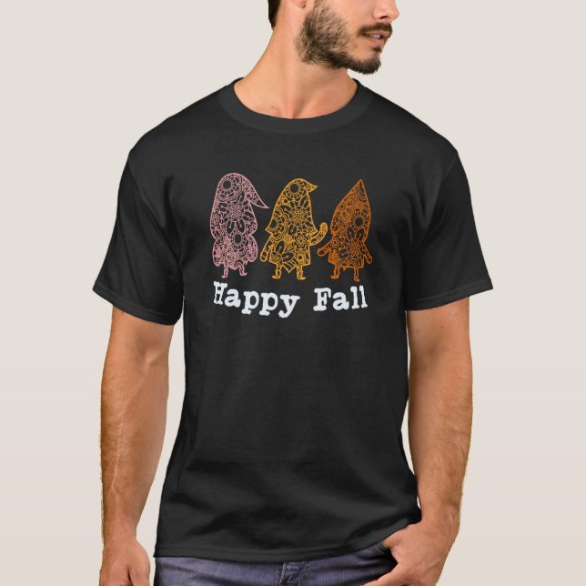 Fall Gnome Pilgrim Gnomes Happy Thanksgiving T-Shirt (Vorderseite)