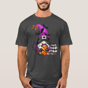 Fall Gnome Pumpkin Kariert HerbstHalloween T-Shirt