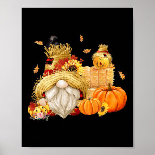 Fall Gnome Scarecrow Gnome Fall Halloween Thanksgi Poster
