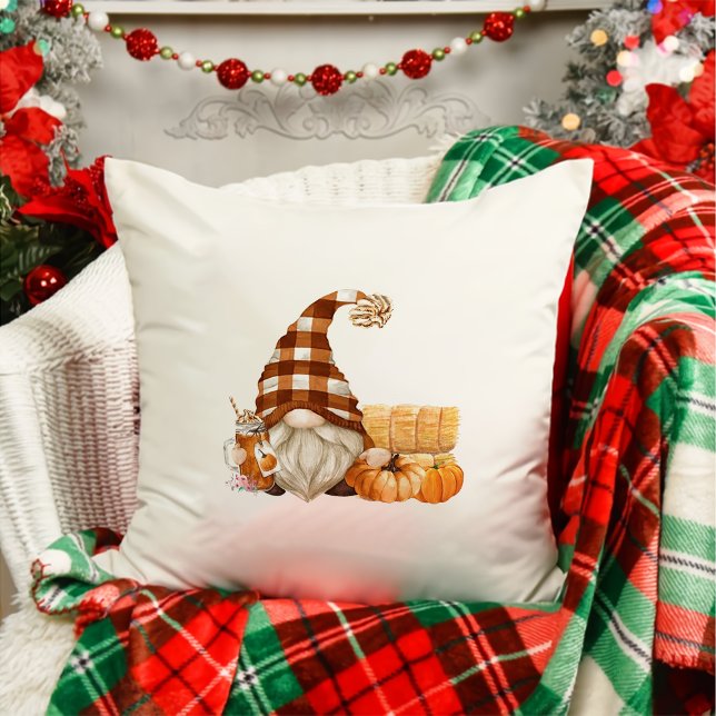 Fall Gnomes Pumpkin Erntedank Throw Kissen (Von Creator hochgeladen)