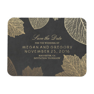 Fall Gold Blätter Chalkboard Save the Date Magnet