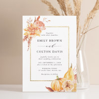 Fall Gold Floral Pumpkin Rustikale Hochzeit