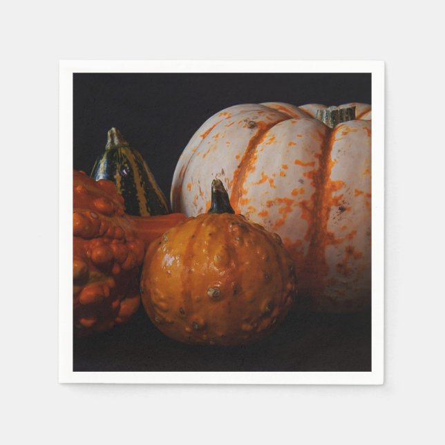 Fall Gourds und Pumpkin Serviette (Vorderseite)
