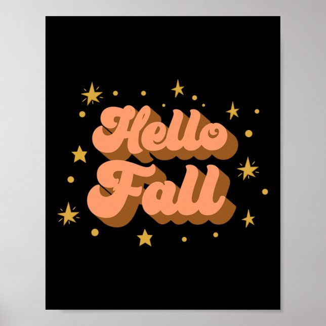 Fall Graphic T-Shirts - Hello Fall Poster (Vorne)