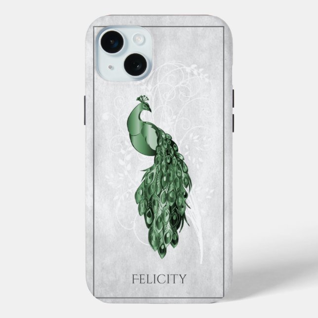 Fall Green Elegant Peacock Case-Mate iPhone Hülle (Rückseite)