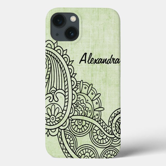Fall Green Mehndi Motif iPad Mini Case-Mate iPhone Hülle (Rückseite)