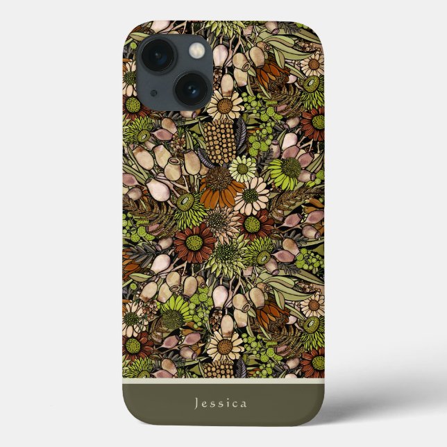 Fall Green Wildblume Garden Case-Mate iPhone Hülle (Rückseite)