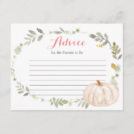 Fall Greenery Floral Pumpkin Ratenkarte Begleitkarte