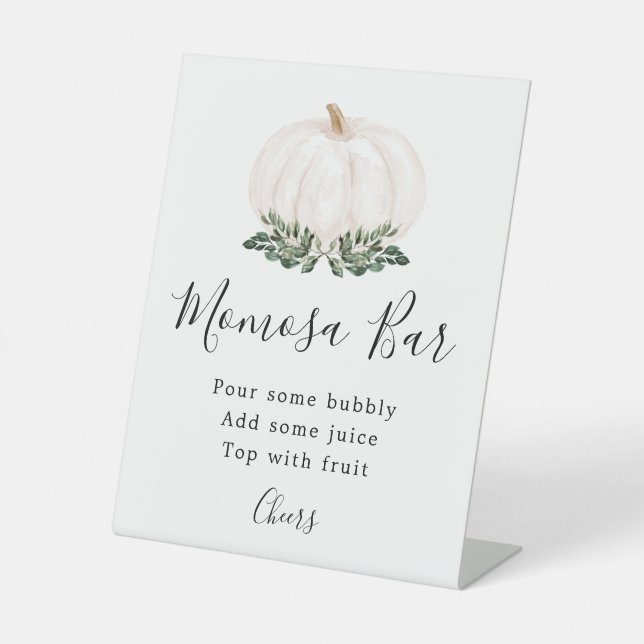 Fall Greenery White Pumpkin Momosa Bar Sockelschild