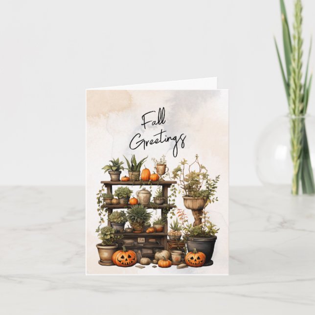 Fall Greetings Halloween Karte (Vorderseite)