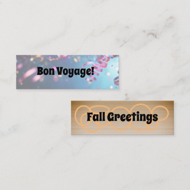 Fall Gruß/Bon Voyage Mini Business Card Visitenkarte (Vorne/Hinten)
