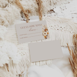 Fall Guess Wie viele Kisses Bridal Game Begleitkarte