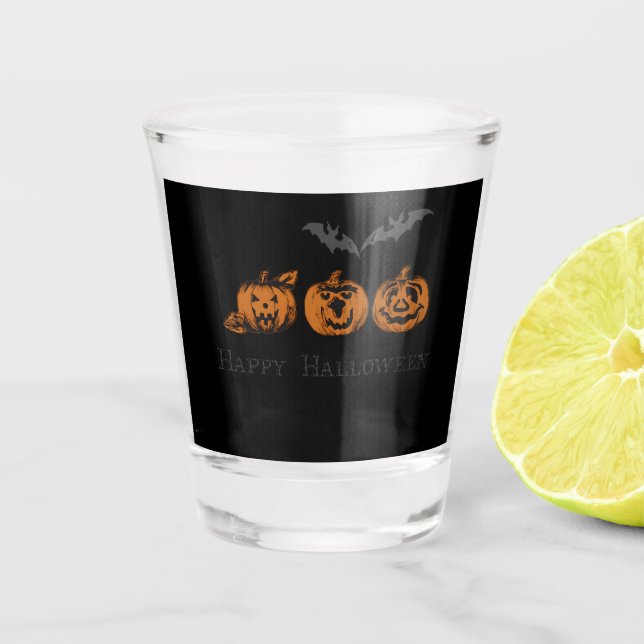 Fall/Halloween/Kürbisschuss-Glas Schnapsglas (Vorderseite)