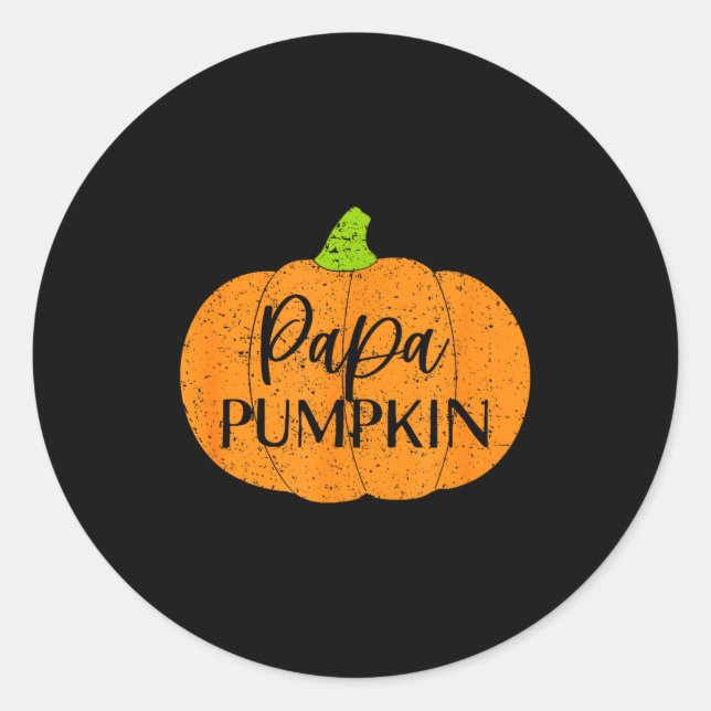 Fall Halloween Thanksgiving Papa Pumpkin Soon To B Runder Aufkleber (Vorderseite)